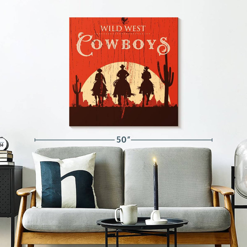 Cowboys de West Lelar, H 30 po x l 30 po