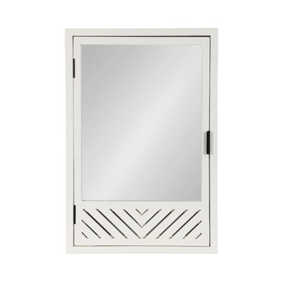 Wooden Rectangle Medicine Cabinet with Mirror