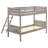 Weathered Taupe Twin Bunk Bed, Convertible To Two Beds, , And Guardrails, Engineered Wood For Bedroom Design Bed In Taupe, Design, Slatted Re - Configuring