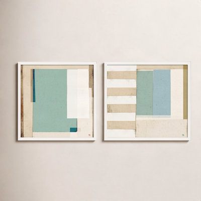City Scape Aqua 2-Piece Print Set