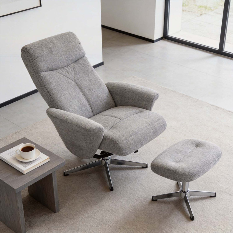 Fauteuil inclinable pivotant avec repose-pieds