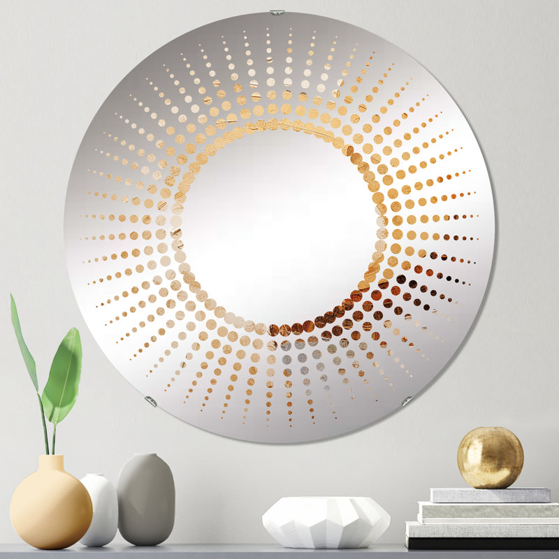 Starburst Decorative Mirror , 23.6" x 23.6", Poteries en spirale beige