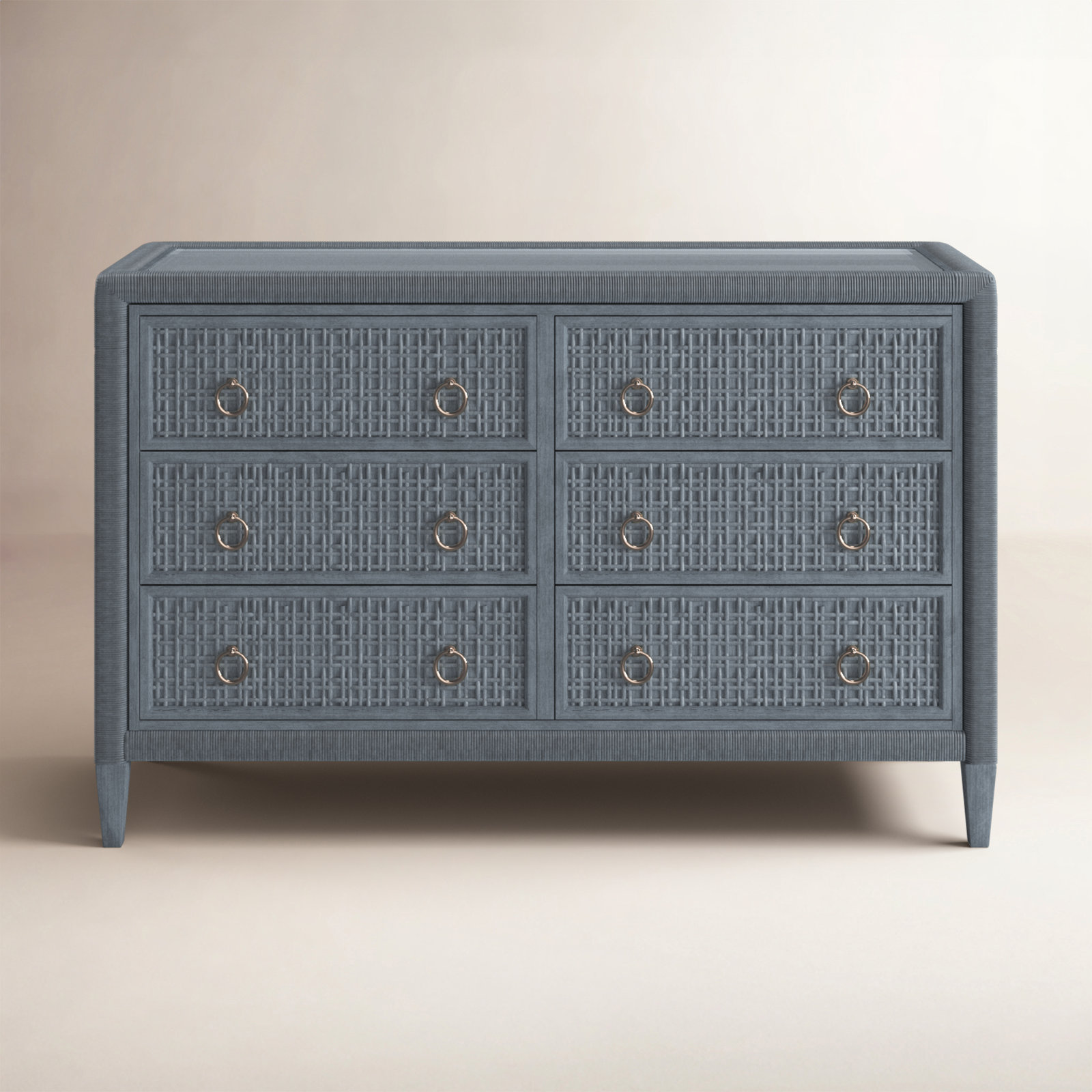Monterey 6 Drawer 54'' W Dresser, Honey, Yes, Satin Nickel