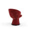 Fauteuil d'appoint sculptural pivotant en chenille cramoisi luxueux