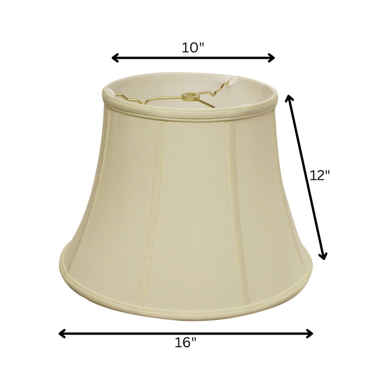 Abat-jour cloche en soie 13 "(araignée), Blanc, H 12 po x l 16 po x P 16 po