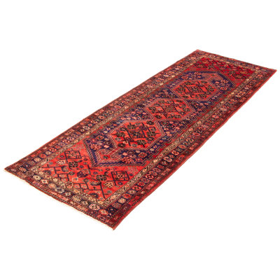 Hand Knotted Andelz Red Wool Rug 3'6" x 10'1"