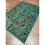 Tapis bleu sarcelle en laine et coton Original