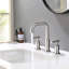 8 In. Widespread Double Handle Bathroom Faucet With Pop Up Drain In Chrome-125231557