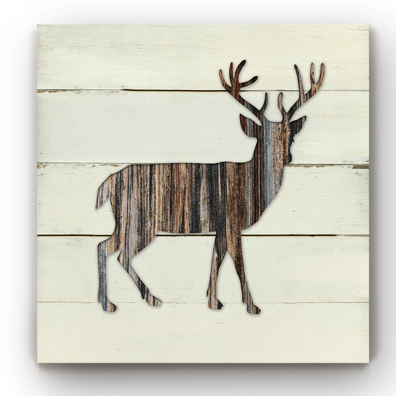 " Woodland Deer ", Wrapped Canvas, 24" H x 24" W x 1" D
