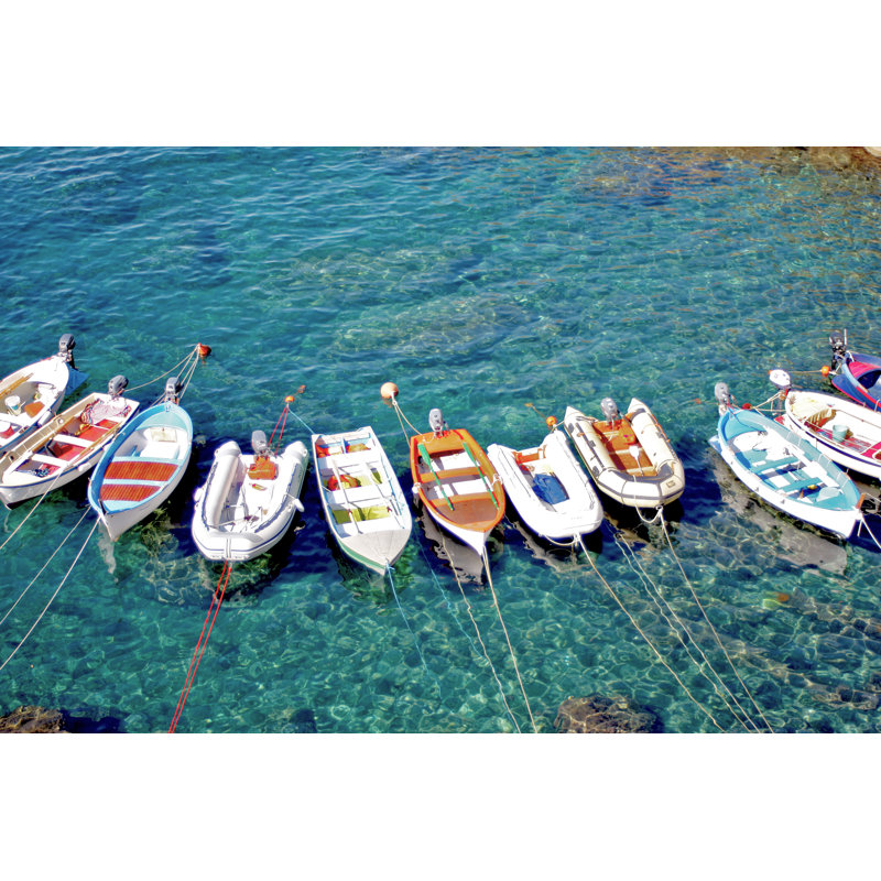 Lopezville Small Boat par - Photographie de toile tendue, H 24 po x l 36 po, Oui, Cadre blanc simple