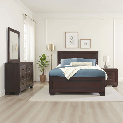 Bello 4 Piece Bedroom Set Recessed Grooves