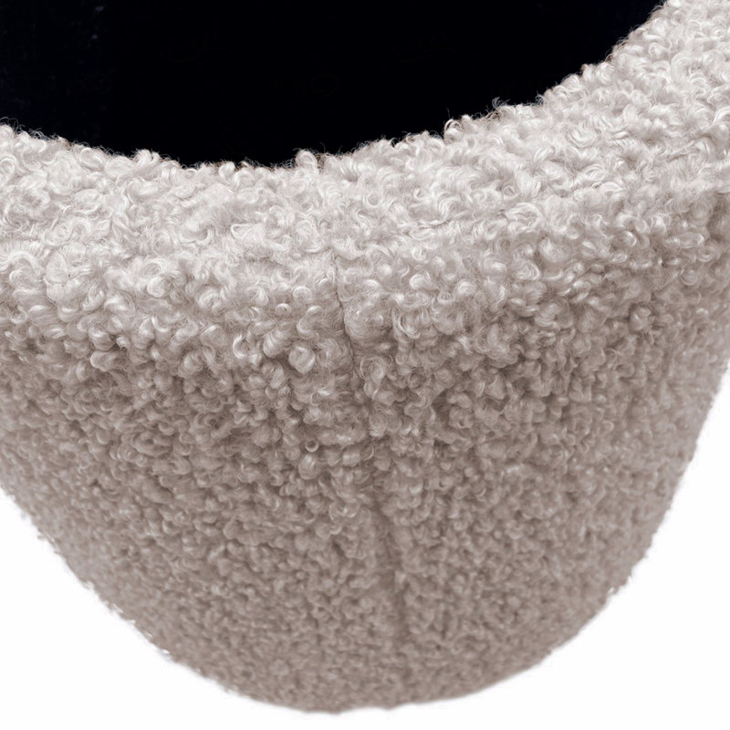 Repose-pieds rond avec rangement, Beige