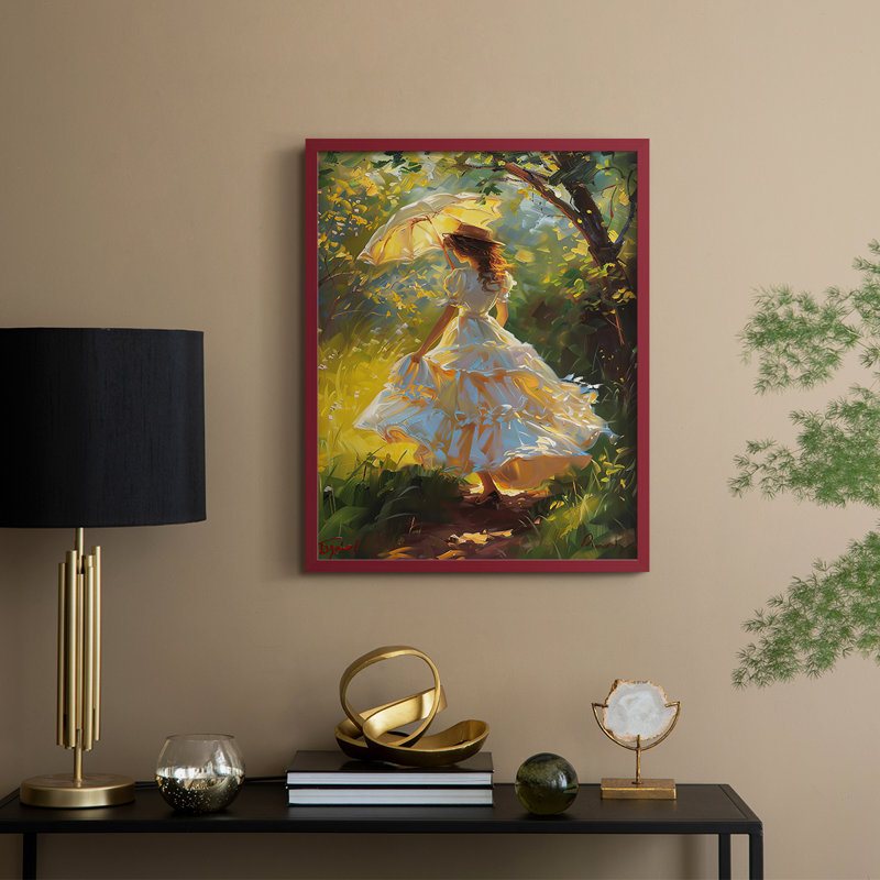 «WOMEN Series DCCDXC III», reproduction encadrée - bois massif, H 11 po x l 9 po, Rouge