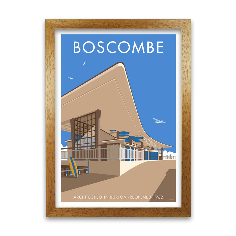 Boscombe Pier by Stephen Millership - Print, Oak, 29.7 cm H x 21 cm W x 5 cm D