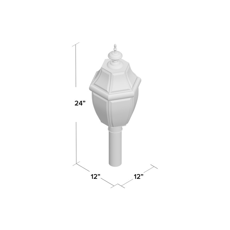 Tête de lanterne câblée 1 lumière H 24 po Anasthasie, Noir