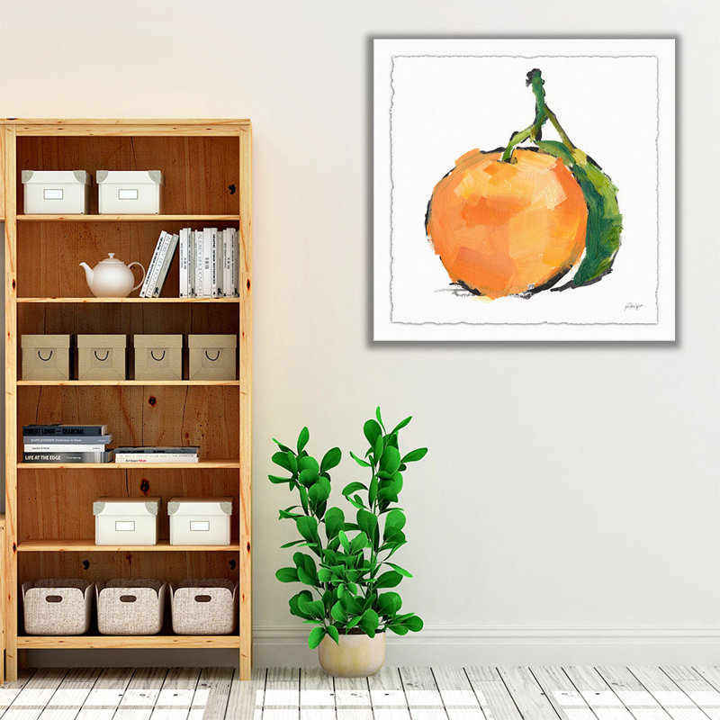 Art mural orange sur toile | Designer Fruits III, H 12 po x l 12 po