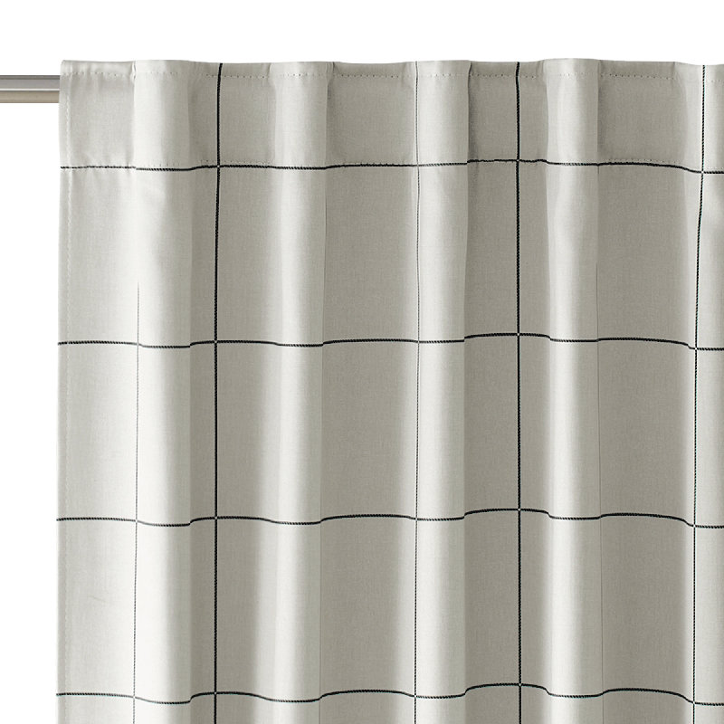  100% Blackout Plaid Curtains for Bedroom, Rod Pocket & Back Tab Brighton Windowpane Pattern Window Treatments for Living Room, 2 Panels