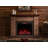 Feico Stackstone Electric Fireplace Mantel Package - Stacked Stone Design with Wood Shelf - 1,000 SQ FT