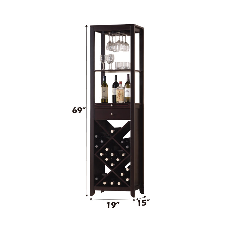 Casey 1-Drawer Wine Cabinet in Wenge