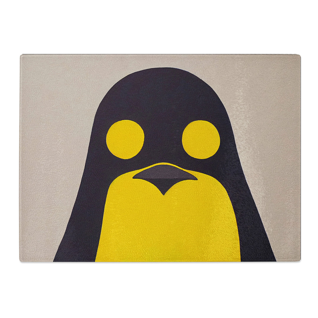 Dripping Penguin Abstract  Glass Chopping Board