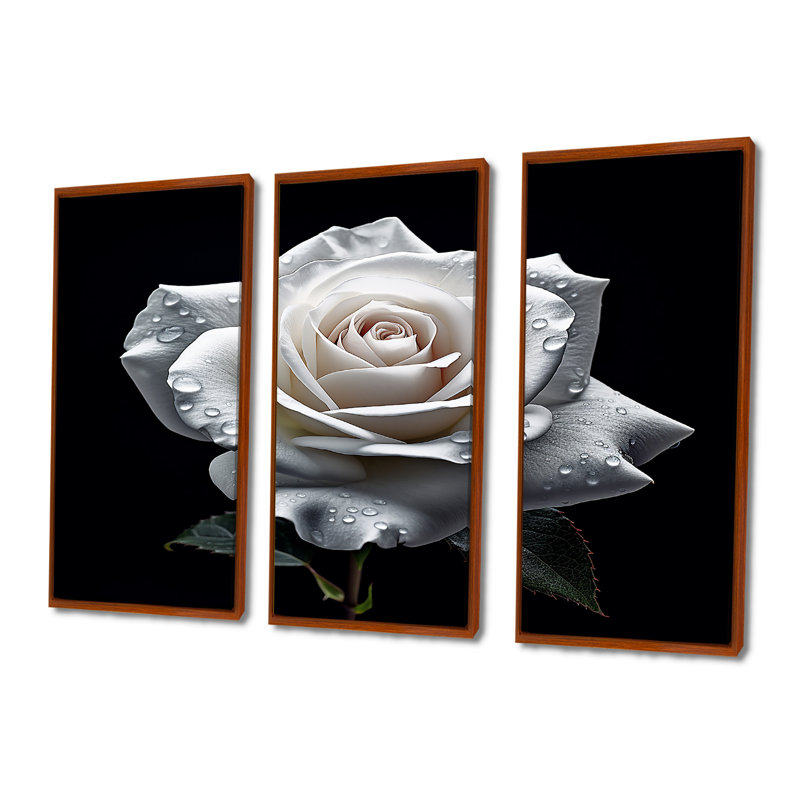 Casella - ensemble d'art mural rose, Cadre flottant brun, H 32 po x l 48 po x P 1 po