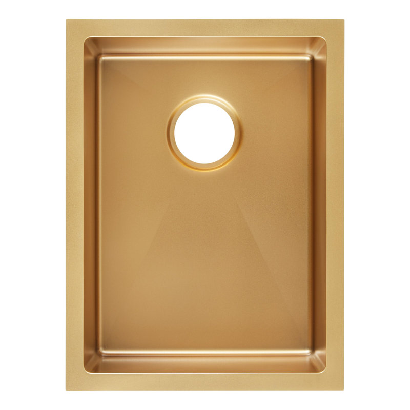 Atlas 15" L Undermount Kitchen Sink, Matte Gold