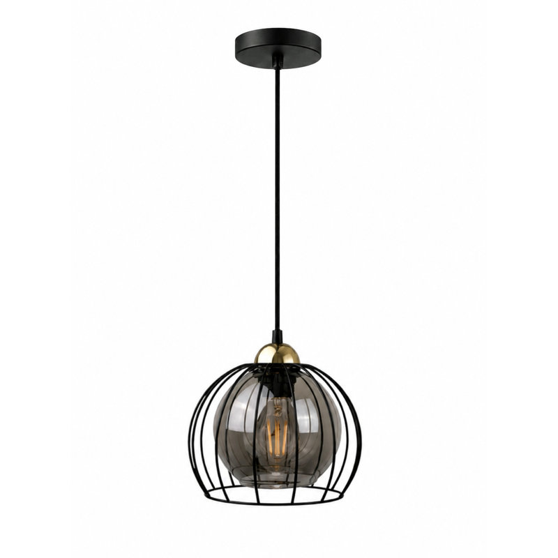 3 - Light Pendant, 20, Matte Black/Gold, 1