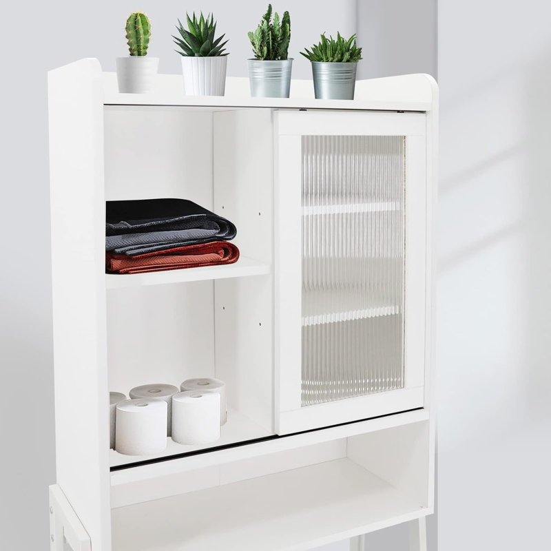 Rangement pour salle de bain Ryniah, Blanc