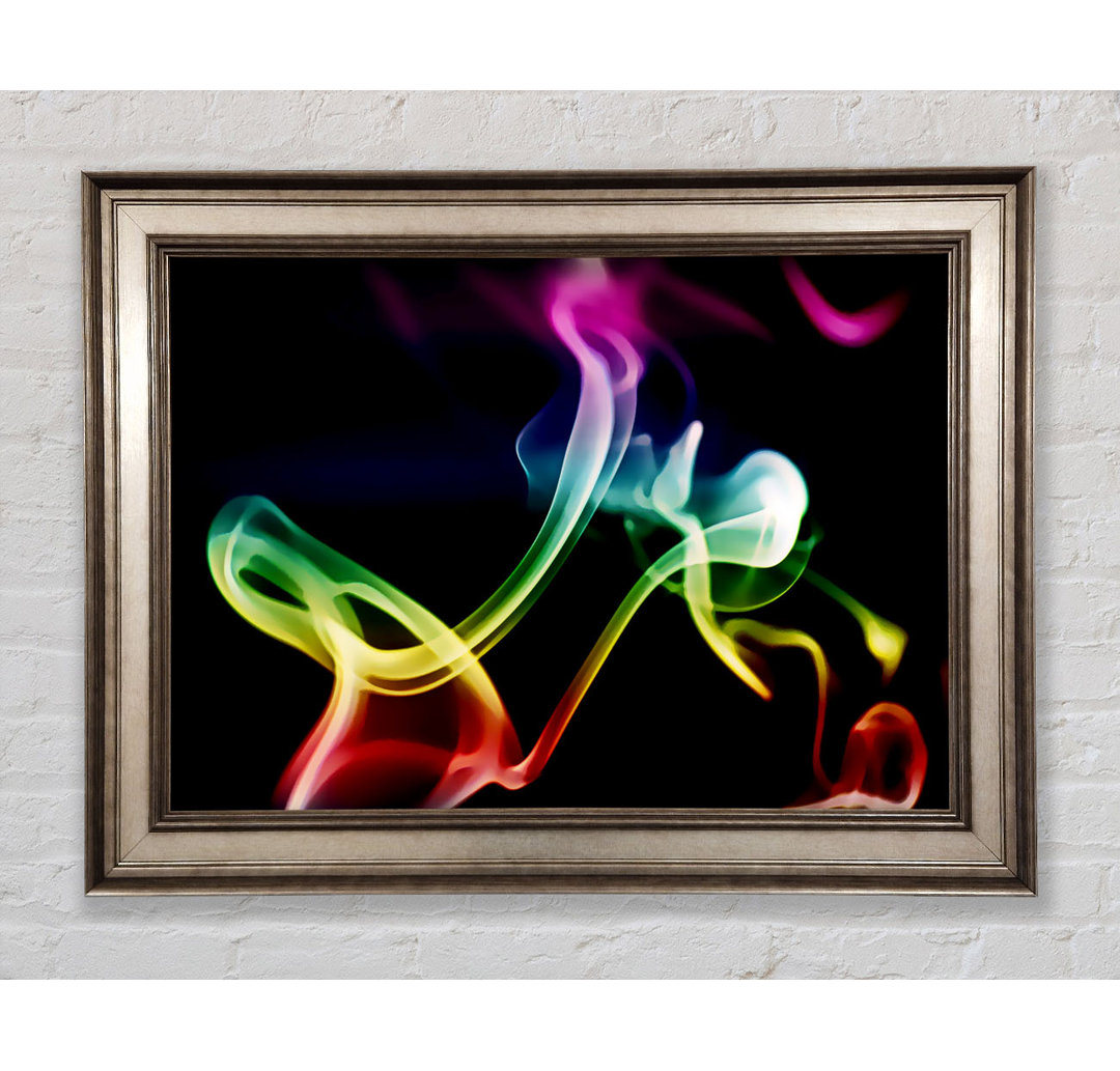 Rainbow Smoke On Black - Einzelner Bilderrahmen Kunstdrucke