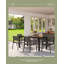 Table de jardin rectangulaire de 170 cm (67 po) avec structure en aluminium, plateau en polystyrène expansé imitation bois et trou pour parasol de 4 cm (1,6 po).-417075644