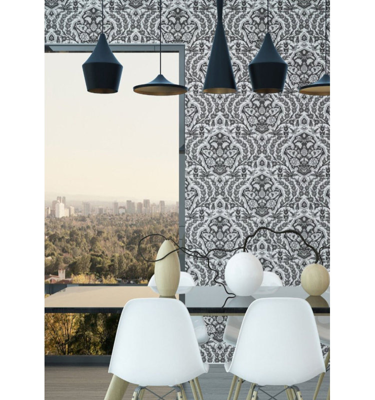 Nomad Ottoman Large 10' L x 24" W Wallpaper Roll, Grays, Faux Grasscloth