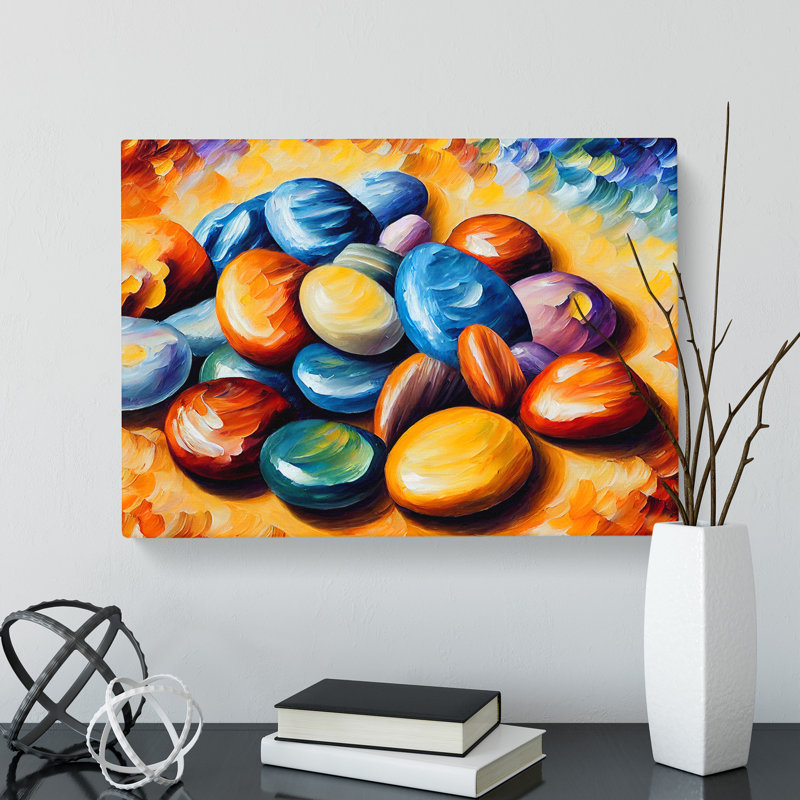 Shimmering River Pebbles Vol.2 - Wrapped Canvas, 35cm H x 50cm W x 3cm D