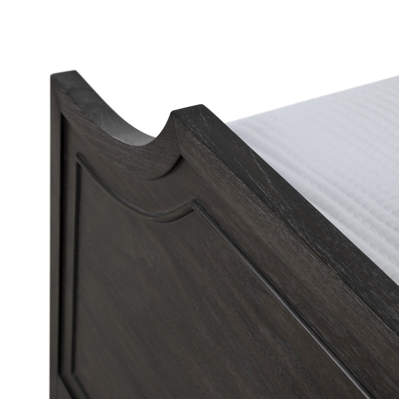 Alexandra Bed - Dark, Queen, Cerused Forest Black/Stained Gold