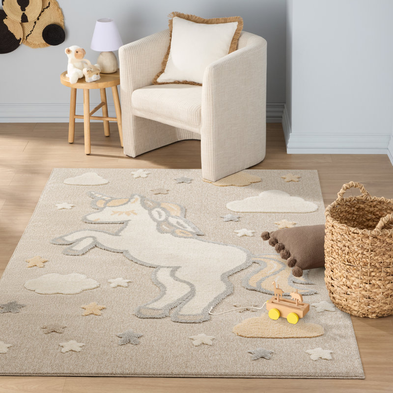 TOWN & COUNTRY PLAY Starlight Unicorn Dream Kids Area Rug, Rectangle 7'1" x 10'2"