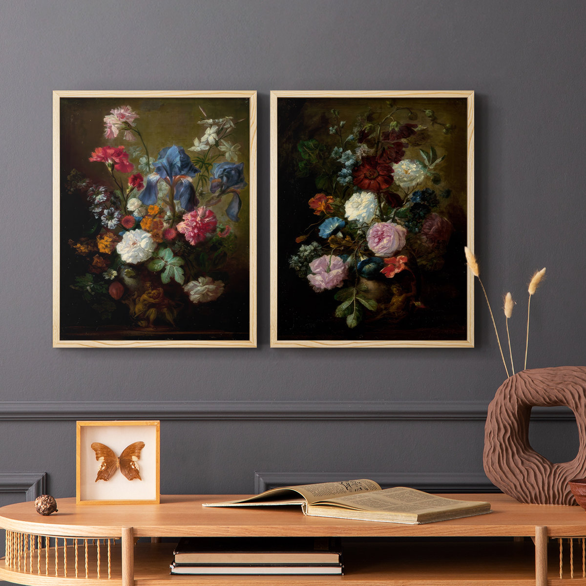 Lark Manor™ Demure Dutch Floral I-Premium Framed Print -Ready to Hang ...