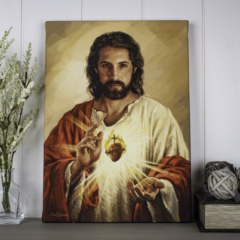 Sacred Heart of Jesus Canvas Wall Art, 14" H x 10" W x 1" D