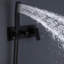 Douche de salle de bain noire matte - système de tête de pluie de 12 po. Robinet mural de luxe. Corps en laiton pour l'eau. Commande à poignée simple. 2 têtes, valve à disque en céramique. Accoudoir de 15,75 po, système de tuyau 59 po avec pluie