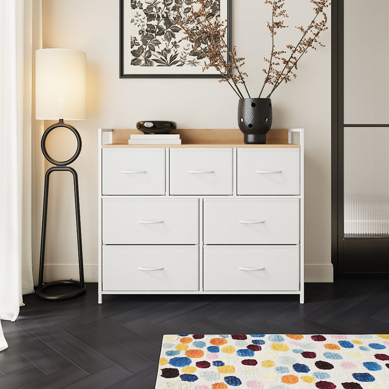 7-Drawer Metal Frame with Fabric Drawers