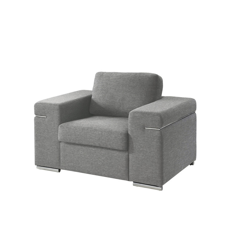 Fauteuil club 45 po, Tissu gris pâle