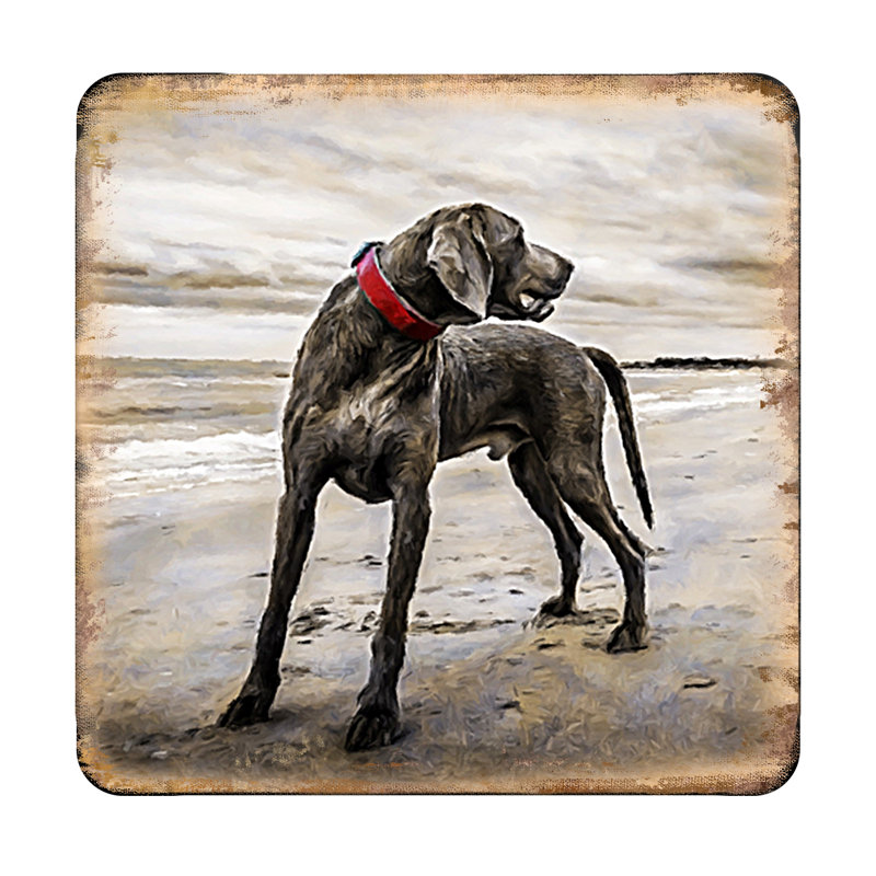 Wood Square 4 Piece Coaster Set