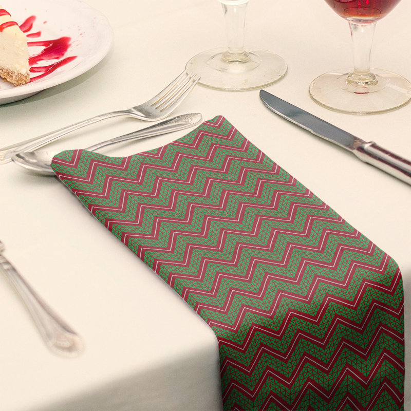 Chevron Square Napkin, 22" x 22", Brown, Polyester