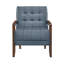 Chaise d'appoint de style moderne avec meubles en bois capitonnés et revêtus de cuir bleu 1 pièce-1382512811