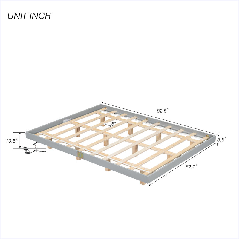 Lit flottant avec lumières DEL en dessous, Grand
