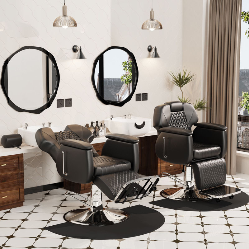  Fauteuils de coiffeur professionnels pour salon de coiffure, fauteuils de salon inclinables pour coiffeur avec fauteuil de shampooing, fauteuil de coiffeur, équipement de salon de beauté