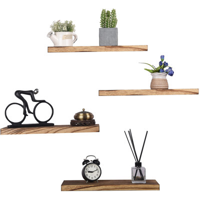 Ensemble de 4 tablettes flottantes en bois pour décoration murale