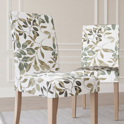 Hillsboro Botanical Print Stretch Fit Elastic Dining Chair Slipcover