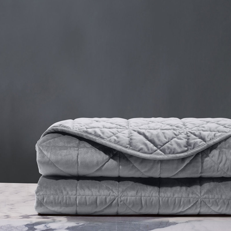 Nova Velvet Coverlet, Twin Coverlet, Heather