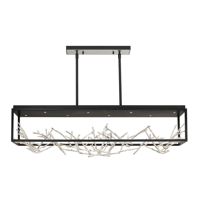 Luminaire suspendu rectangulaire unique à DEL à 8 lumières Aerie