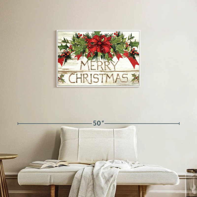 Evergreen Christmas I, Cadre flottant blanc, 31 po x 21 po