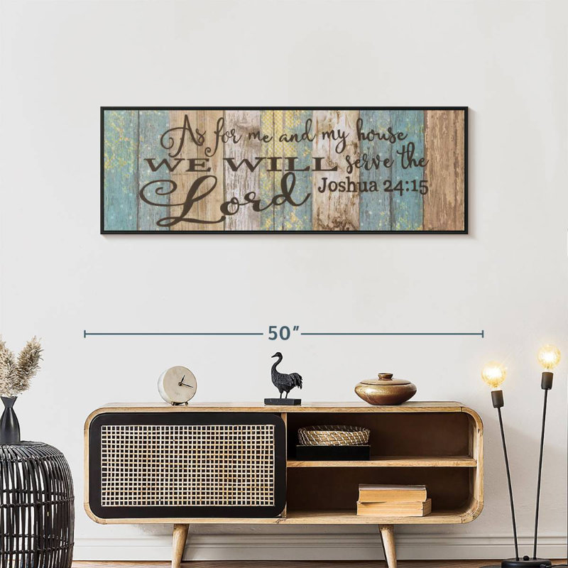 Serve the Lord Verse, 46 po x 16 po, Cadre flottant noir
